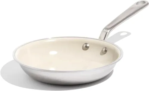 Vista 24 de Made In Utensilios de cocina CeramiClad 2.0 - Sartén antiadherente de 10 pulgadas (mango inoxidable), revestimiento de acero inoxidable de 5 capas