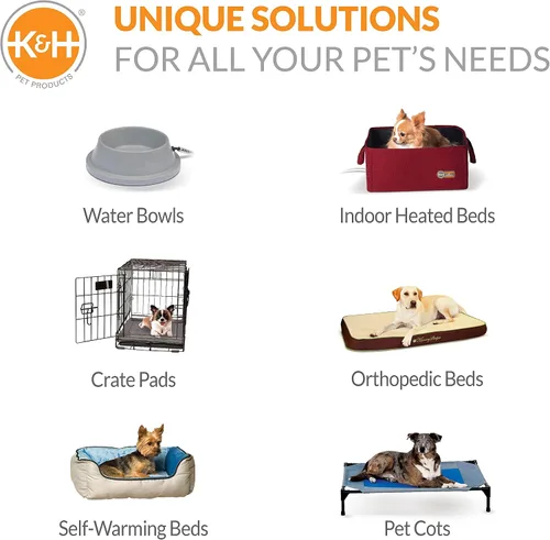 Vista 6 de K&H Pet Products Sofá cama para mascotas grande azul/gris, 28 x 40 pulgadas