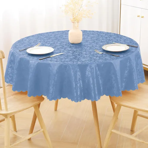 Vista 17 de Smiry Mantel cuadrado, mantel de vinilo resistente al agua, lavable, para cocina y comedor (azul bebé, 54 x 54 pulgadas)