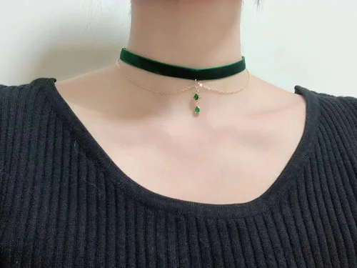 Vista 2 de MOMOCAT Black Velvet Red Pendant Choker Necklace for Women Gothic Lace Chokers Necklace Witch Bride Vampire Accessories Aesthetic kawaii Jewelry for