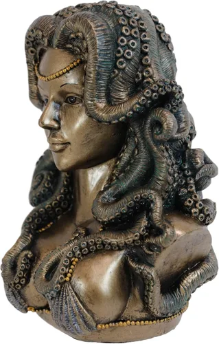 Vista 3 de Ebros Sea Witch Seductora Diosa Cecaelia Kraken pulpo tentáculos mujer busto estatua 8.25 pulgadas de alto fantasía mitos y leyendas figura