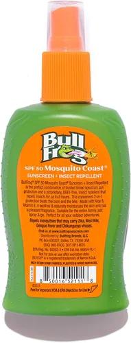Vista 2 de Bullfrog Mosquito Coast - Repelente de insectos en aerosol + protector solar SPF 50, spray de bomba de 4.7 onzas líquidas Body Sunscreens
