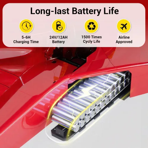 Vista 2 de Silla de ruedas eléctrica para adultos/personas mayores, sillas de ruedas motorizadas plegables de rotación de 360°, asiento ligero ajustable