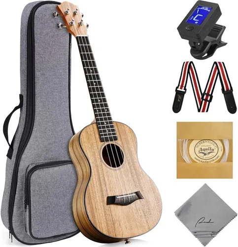 Vista 10 de Ranch - Ukulele profesional, de madera, kit de ukelele con 12 lecciones en línea gratis 15% Longer Sustain, Warmer Woodier Tone, Sapele &