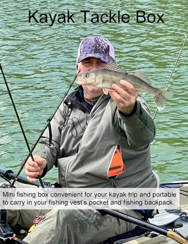 Vista 3 de Hlotmeky Pequeña caja de aparejos para kayak, caja de señuelos de pesca impermeable, almacenamiento de terminales, organizador de anzuelos de pesca