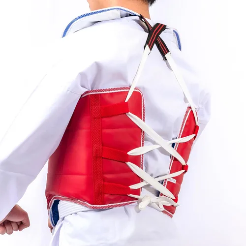 Vista 4 de AAMA Protector de pecho de taekwondo reversible sólido estilo olímpico