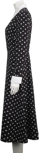 Vista 5 de FOGHORN Wednesday Addams Costume for Adult Women Kids Girls Long Sleeve Peter Pan Collar Black Dress Halloween Night Costume