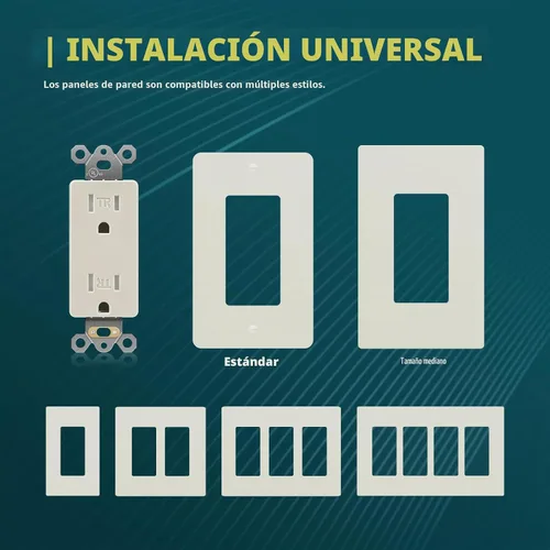 Vista 5 de TOPELER Paquete de 10 tomas decorativas, enchufes de pared estándar resistentes a manipulaciones de 15A 125V, autoconexión a tierra, 2 polos, 3