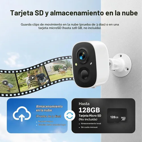 Vista 5 de 2K Security Cameras Wireless Outdoor,WiFi Cameras for Home Security White-2pack
