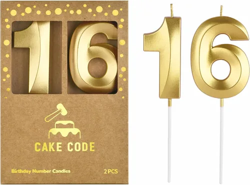 Vista 20 de Velas de cumpleaños de oro con diamantes de 2.76 pulgadas, velas de números dorados, velas de números de pastel, celebración de fiesta
