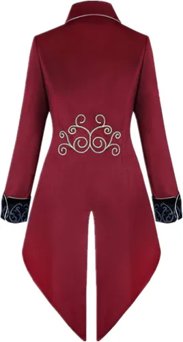Vista 2 de Cuslinya Men's Steampunk Victorian Jacket Vintage Tailcoat Gothic Costume