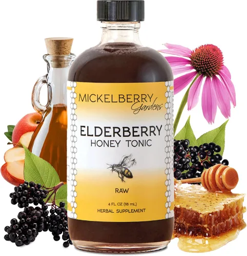Vista 11 de Mickelberry Gardens Tónico de miel de saúco, jarabe de sambucus, saúco negro, apoyo inmunológico para adultos y niños (8 onzas)