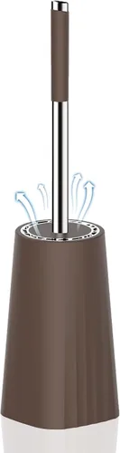 Vista 8 de SetSail Cepillo de Inodoro, Juego de Cepillo de Inodoro de Tamaño Compacto y Soporte para Baño con Mango de Acero Inoxidable, Cepillo Limpiador