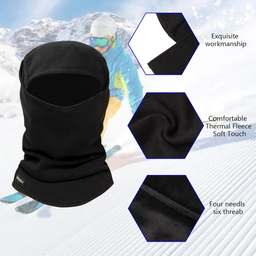 Vista 2 de Pasamontañas de esquí cálido y resistente al viento forro polar para hombre y mujer