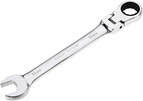 Vista 18 de uxcell Llave combinada de trinquete de cabeza flexible de 0.236 in métrica 72 dientes 12 puntos de trinquete caja terminada herramientas de llave