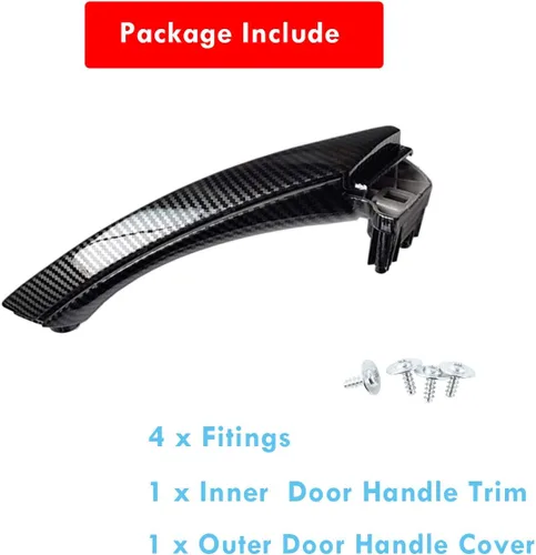 Vista 4 de Moonlinks Compatible con BMW Serie 3 E90 E91 E92 E93 - Manija de fibra de carbono, juego de fundas para manijas de puerta delantera y trasera