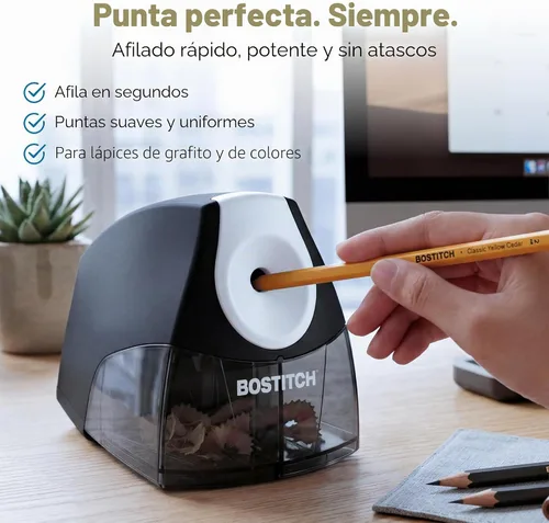 Vista 4 de Saca puntas eléctrico compacto de escritorio Stanley Bostitch, Negro
