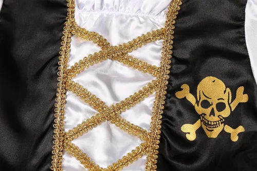 Vista 5 de Bordazor Disfraz de pirata para niñas, disfraz de pirata para Halloween