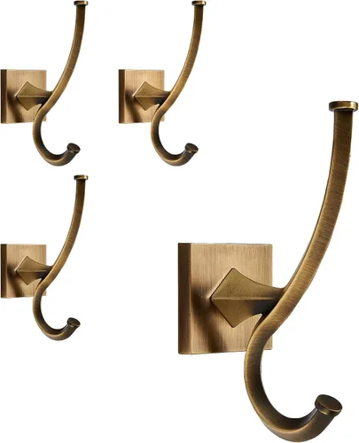 Vista 11 de TUNNY Paquete de 2 Ganchos de Pared Vintage - Ganchos para Abrigos Dorado Champán Gancho para Toallas para Colgar de Servicio Pesado Gancho de Baño
