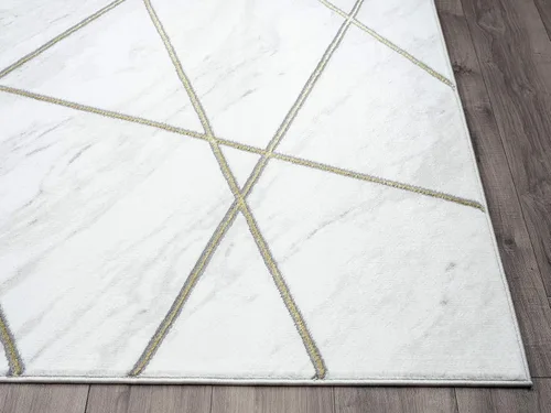 Vista 7 de Abani Luna LUN150A - Alfombra contemporánea de mármol con líneas doradas, 3 x 5 pies