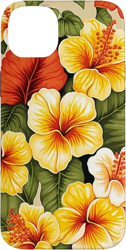 Vista 15 de Hawaiian Tropical Yellow Red Hibiscus Plumeria Case for iPhone 17