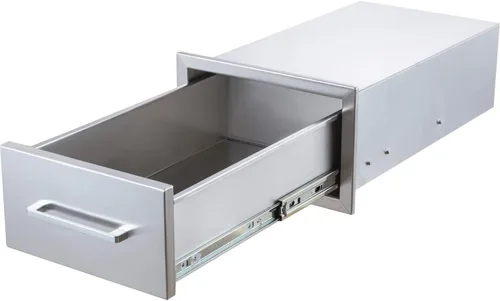 Vista 6 de Cajones de cocina para exteriores, acero inoxidable, 14 pulgadas de ancho x 8-1/2 pulgadas de alto x 23 pulgadas de profundidad, montaje empotrado