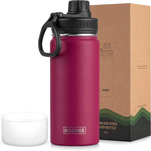 Vista 81 de koodee Botella de agua para niños, botella de agua de acero inoxidable de 12 onzas con aislamiento al vacío para la escuela, botella de agua de boca
