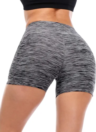 Vista 6 de CADMUS Pantalones cortos deportivos de tiro alto para mujer, para yoga, acondicionamiento físico y correr, con bolsillos profundos