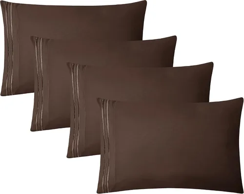 Vista 80 de Clara Clark Fundas de almohada de tamaño estándar – Funda de almohada ultra suave, fundas de almohada de microfibra ligera tamaño Queen – Juego de 2