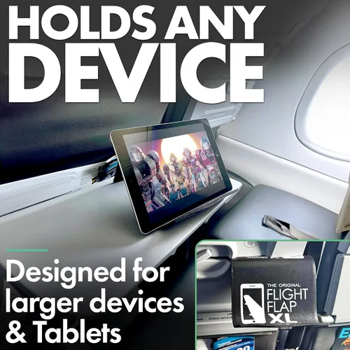 Vista 4 de Flight Flap Soporte flexible para tablet de avión, soporte flexible para teléfono celular y tableta, extra grande de 12 x 7 pulgadas, soporte
