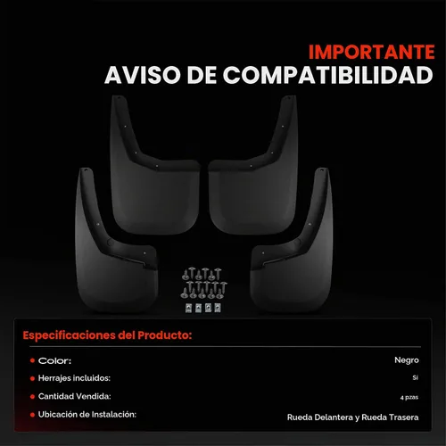 Vista 3 de A-Premium Juego de 4 unidades de guardabarros con accesorios compatibles con Chevrolet Silverado 1500, Silverado 2500 HD 3500 HD 2007-2014