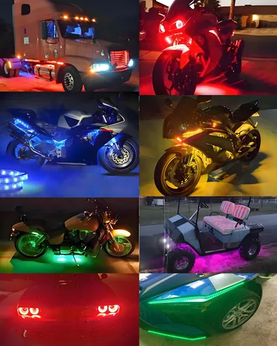 Vista 5 de Qasim Tira de luz LED RGB de 14 pulgadas, control por aplicación, multicolor, 35.5 cm (14.0 pulgadas), arranque frío, blanco, dinámico, RGB ámbar