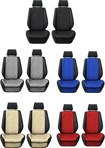 Vista 6 de FH Group Protector de asiento delantero de automóvil, resistente al agua, compatible con bolsa de aire, diseño de diamante de lujo Neo Supreme Beige