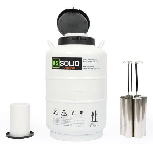 Vista 10 de U.S. SOLID Contenedor criogénico de 10 L, depósito tipo tanque de nitrógeno líquido LN2 con correas, 6 envases