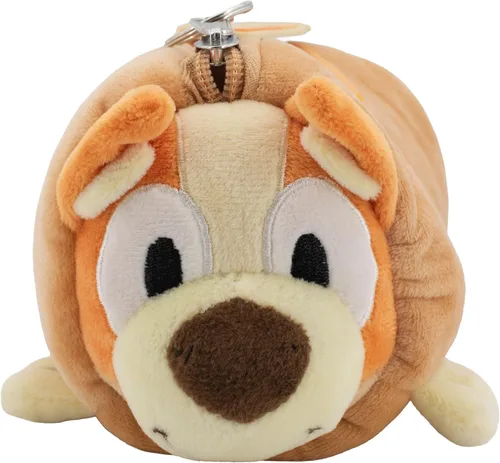 Vista 2 de AI ACCESSORY INNOVATIONS Bingo - Funda de almacenamiento multifunción de felpa suave, diseño de peluche Bluey con características 3D, color naranja