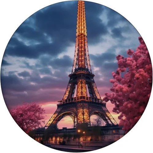 Vista 3 de Scenic Eiffel Tower Paris France at Night Majestic PopSockets Standard PopGrip