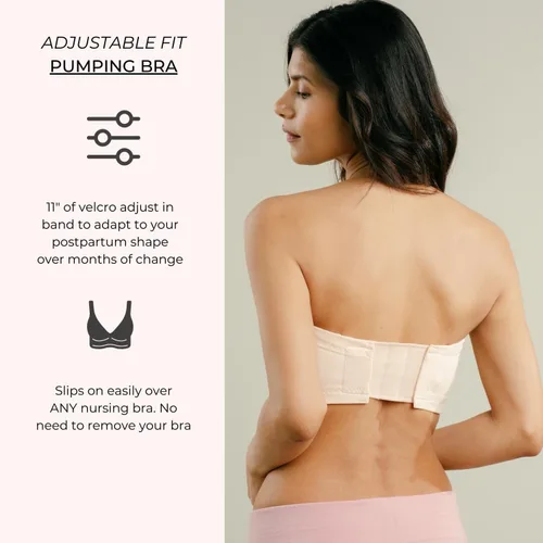 Vista 3 de Brasier de bombeo manos libres, cómodo, ajustable, personalizable, convierte el sujetador de lactancia o el sujetador de maternidad en sujetador
