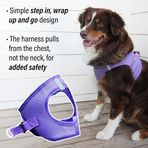 Vista 4 de Doggie Design Arnés para perro – Arnés sin estrangulamiento para mascotas, chaleco para perro, malla de poliéster, diseño simple, chaleco