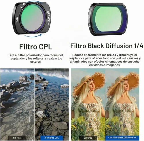 Vista 4 de NEEWER Magnetic Filter Set Compatible with DJI Osmo Pocket 3 4 Xtra Muse