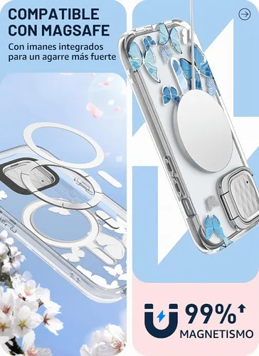 Vista 5 de i-Blason - Funda MagSafe para iPhone 15/14/13 (6.1 pulgadas), diseño de Mosca azul