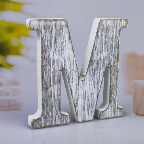 Vista 28 de Letras de madera rústica sin terminar de 6 pulgadas para decoración de pared, letras decorativas de pie en rodajas, decoración de tablero