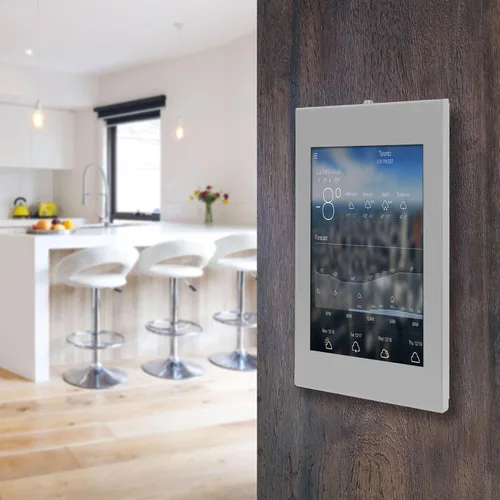 Vista 9 de Mount-It! Soporte de pared antirrobo para tablet, soporte de perfil bajo con candado de acero seguro, soporte de tablet con candado para iPad Blanco