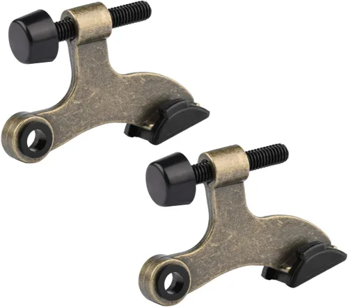 Vista 23 de HOMOTEK Paquete de 12 Topes de Puerta de Latón Antiguo de Pasador de Bisagra, Tope de Puerta Ajustable de Lujo Resistente de 2-1/2"x1-3/4