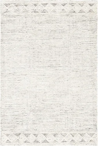 Vista 18 de SAFAVIEH Abstract Collection - Alfombra decorativa, 2 x 3 pies, marfil y gris, lana hecha a mano, ideal para zonas de alto tráfico en entrada, sala