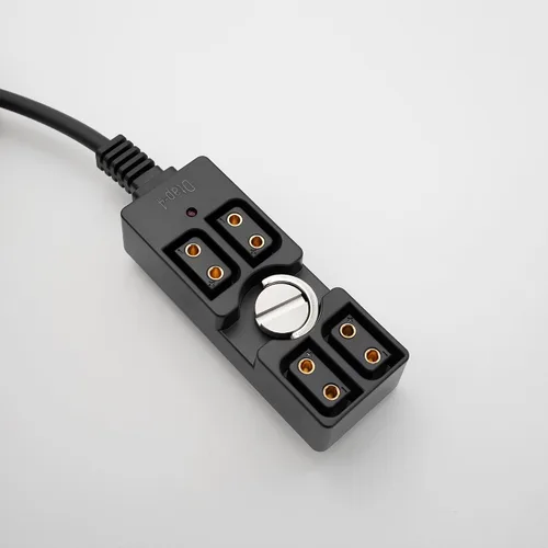 Vista 4 de D-tap macho a 4 puertos hembra Divisor Cable de alimentación Conector Hub con luz indicadora y montaje de 1/4" adecuado para Anton Bauer V-Mount