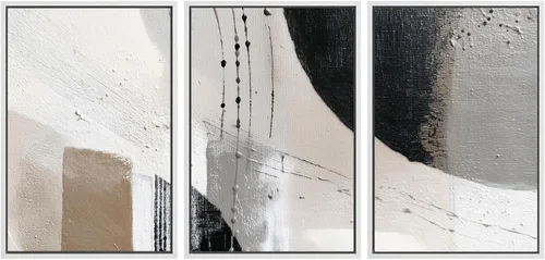Vista 94 de SIGNWIN Lienzo enmarcado para pared, juego de arte de collage de hojas transparentes en blanco y negro, ilustraciones de naturaleza silvestre, arte