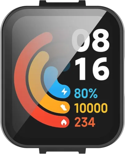 Vista 6 de Lijinlan Funda de vidrio templado compatible con Mi Redmi Watch 2 Lite, accesorios de funda para reloj inteligente, policarbonato duro resistente a