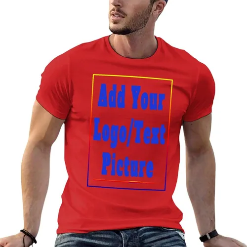 Vista 6 de Custom Personalized Men's Cotton T-Shirts Design Your Own Custom Prints