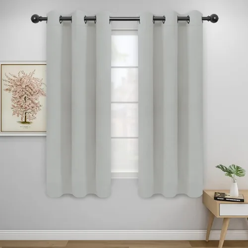Vista 20 de Easy-Going - Cortinas opacas para dormitorio, aislamiento térmico sólido con ojales, cortinas de ventana para reducción de ruido, cortinas