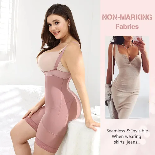 Vista 4 de M MYODRESS Faja Colombiana Fajas moldeadoras para mujer levantamiento de glúteos control de abdomen moldeador de cuerpo busto abierto